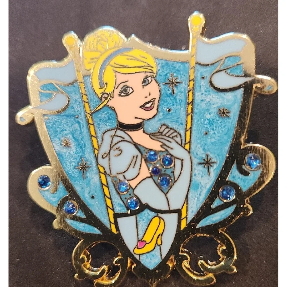 Disney Pin Cinderella Princess Jeweled Crest Shield AP‎ Artist Proof 00000